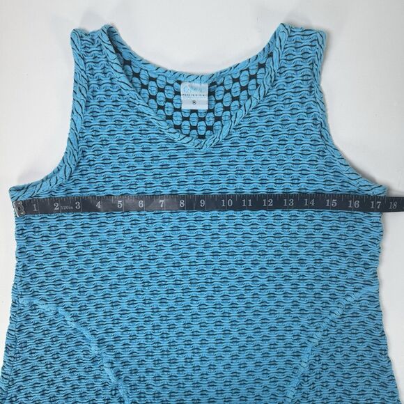 Color Me Cotton Top Women Medium Blue Textured Knit Tank Made in USA Art to Wear - Picture 7 of 9
